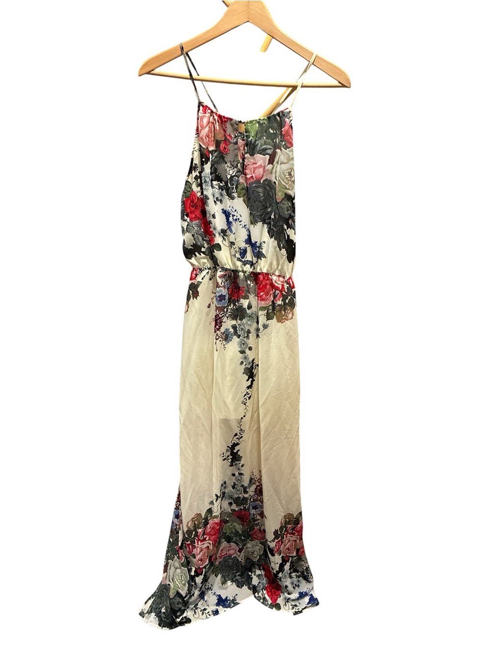 Windsor Cream Floral Maxi Dress with Red, Pink and Blue Accents